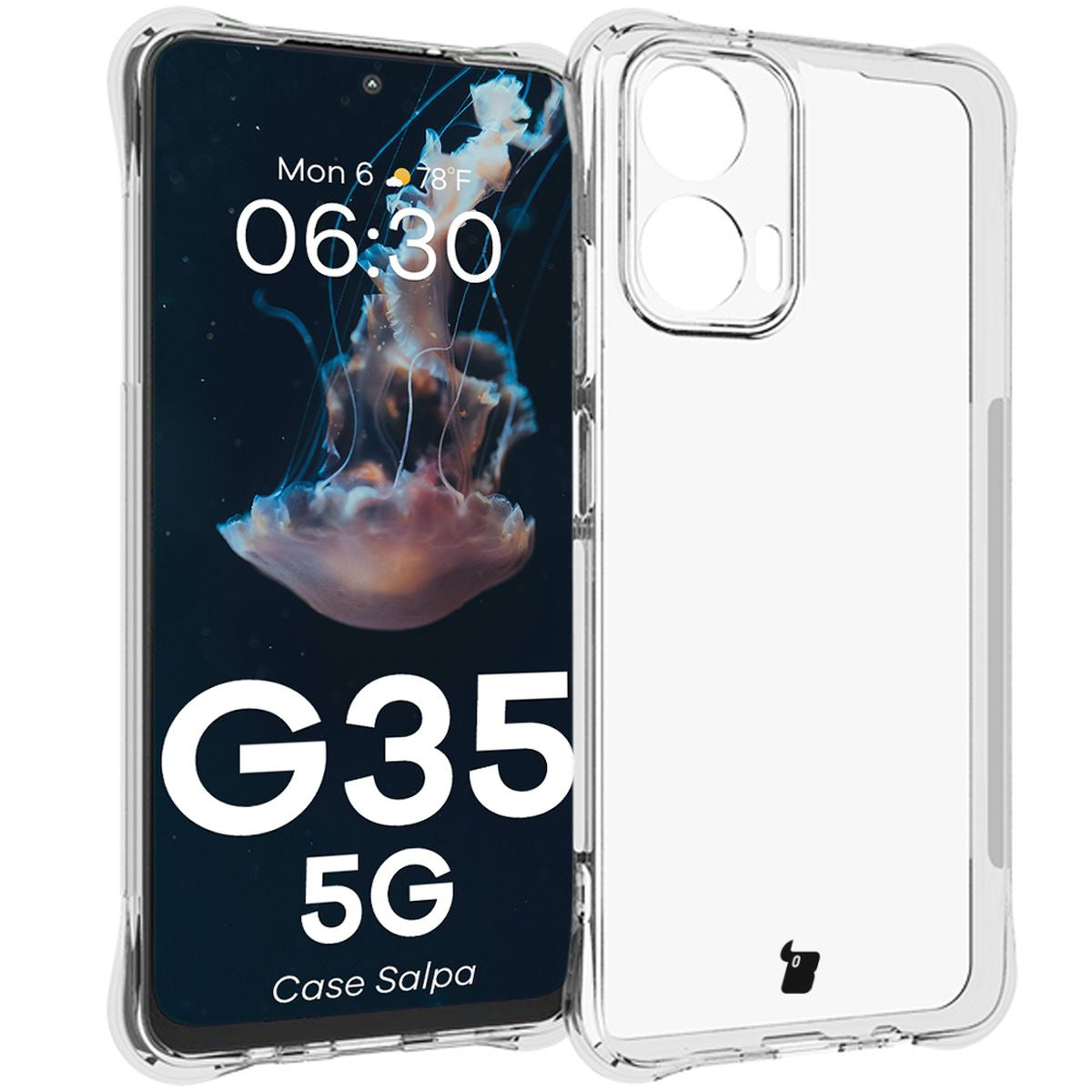 Flexible Handyhülle für Motorola Moto G35 5G, Bizon Case Salpa, Transparent