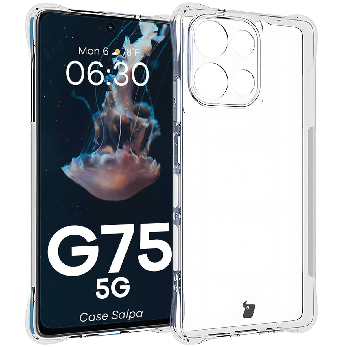 Flexible Handyhülle für Motorola Moto G75 5G, Bizon Case Salpa, Transparent
