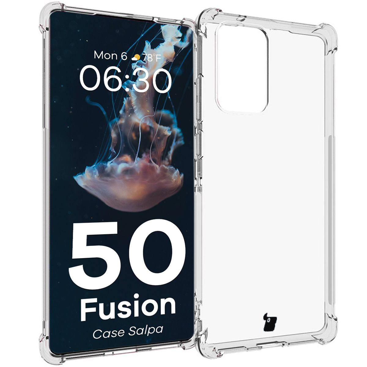 Flexible Handyhülle für Motorola Edge 50 Fusion, Bizon Case Salpa, Transparent