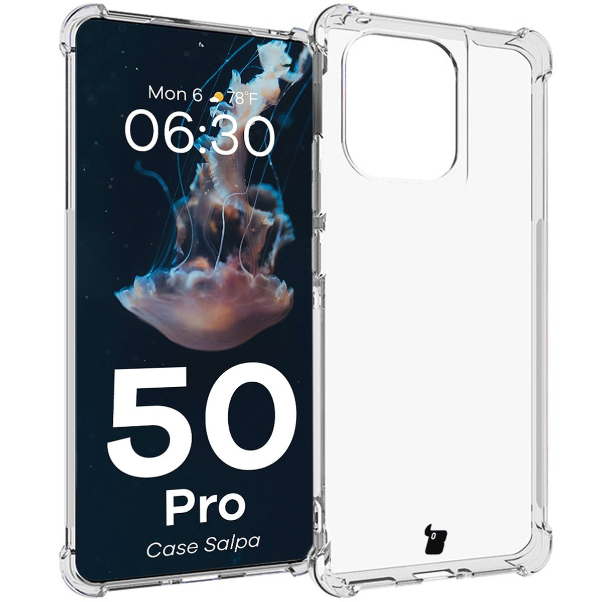 Schutzhülle für Motorola Edge 50 Pro, Bizon Case Salpa, Transparent