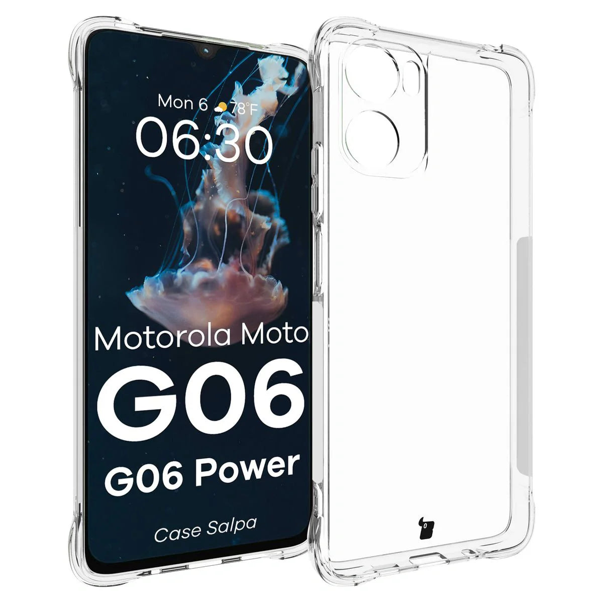 Flexible Handyhülle für Motorola Moto G06 4G / G06 Power 4G, Bizon Case Salpa, Transparent