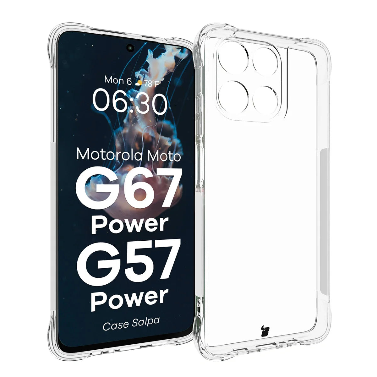 Flexible Handyhülle für Motorola Moto G57 Power / G67 Power, Bizon Case Salpa, Transparent