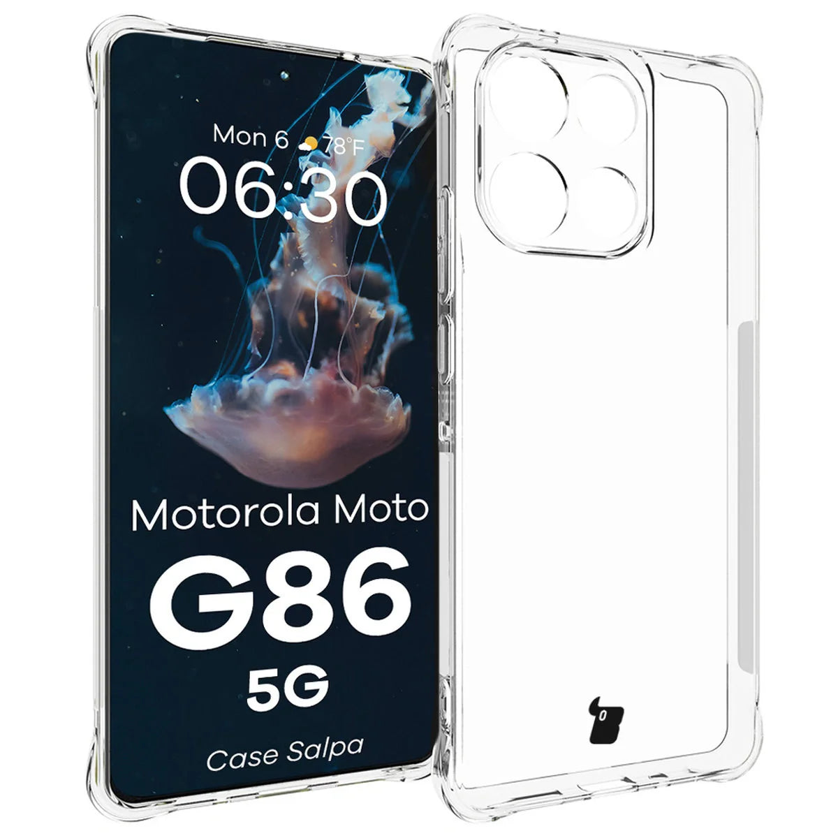 Flexible Handyhülle für Motorola Moto G86 5G, Bizon Case Salpa, Transparent