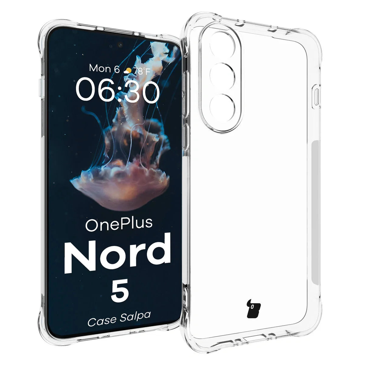 Flexible Handyhülle für OnePlus Nord 5, Bizon Case Salpa, Transparent
