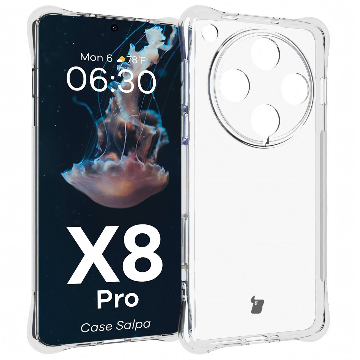 Flexible Handyhülle für Oppo Find X8 Pro, Bizon Case Salpa, Transparent