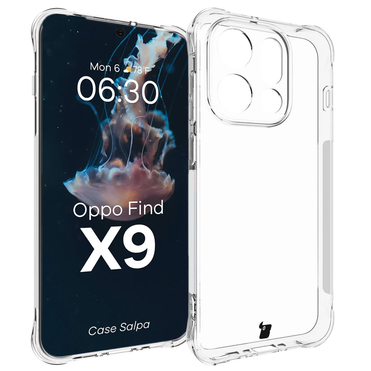 Flexible Handyhülle für Oppo Find X9, Bizon Case Salpa, Transparent