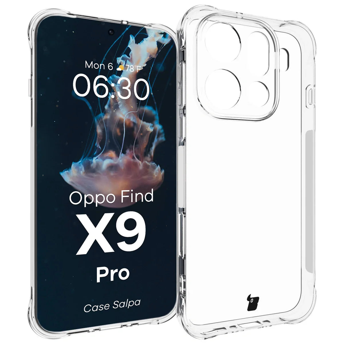Flexible Handyhülle für Oppo Find X9 Pro, Bizon Case Salpa, Transparent