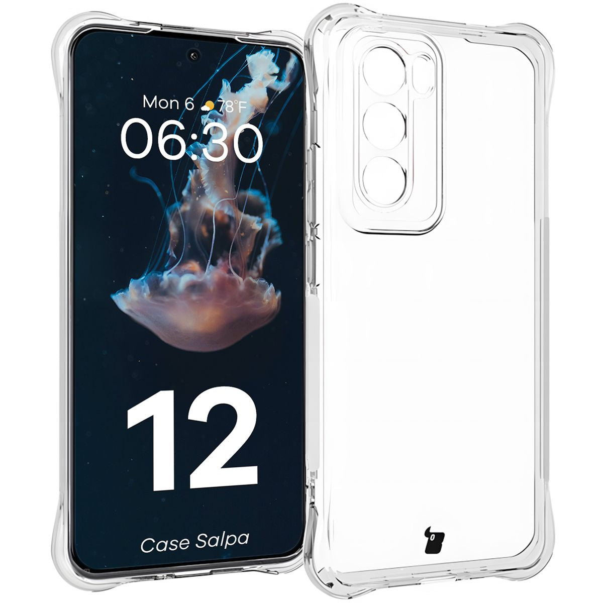 Flexible Handyhülle für Oppo Reno 12, Bizon Case Salpa, Transparent
