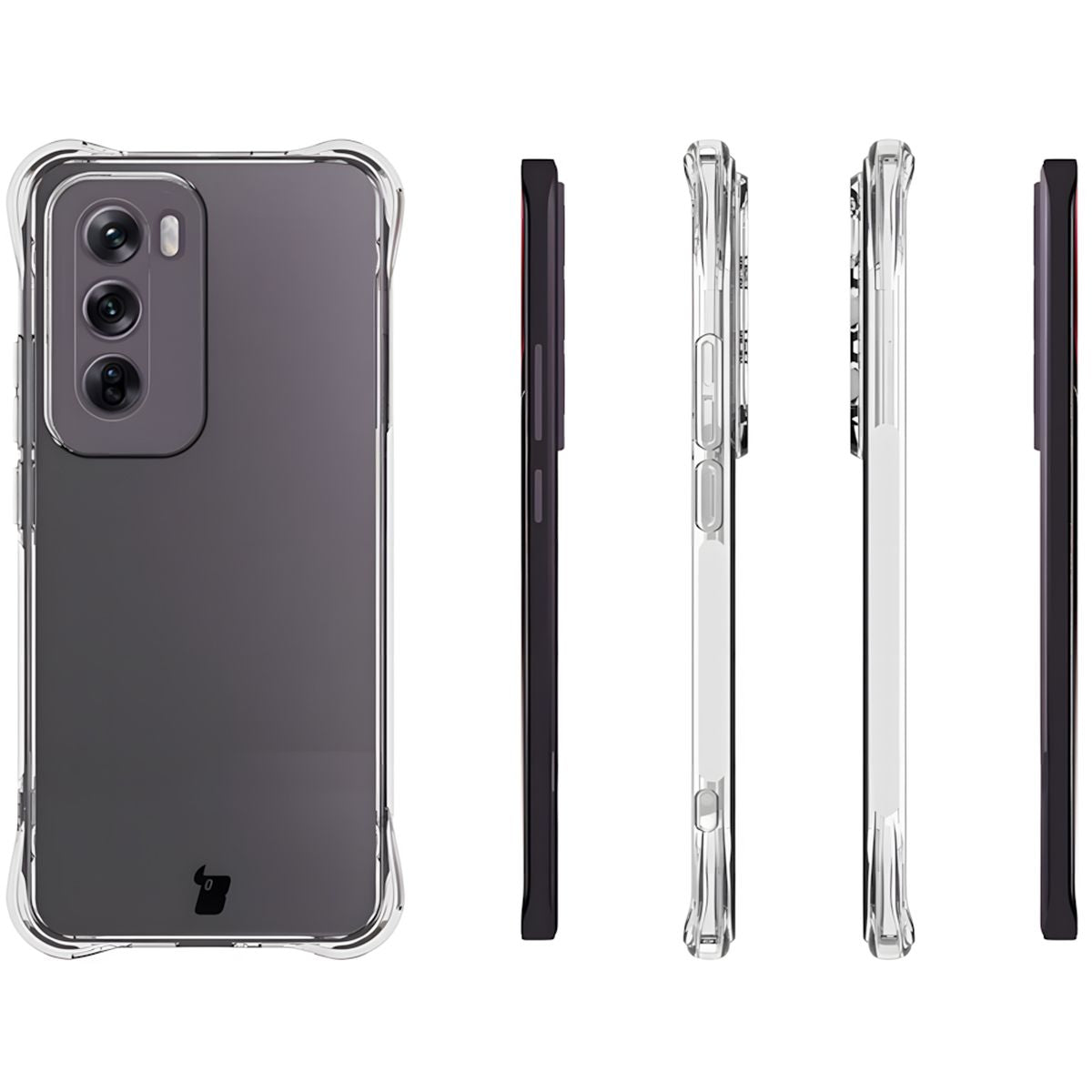 Flexible Handyhülle für Oppo Reno 12, Bizon Case Salpa, Transparent