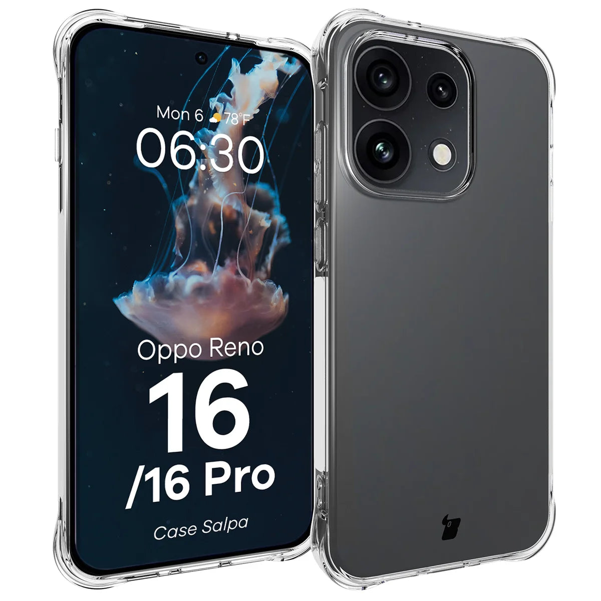 Flexible Handyhülle für Oppo Reno16 / Reno16 Pro 5G, Bizon Case Salpa, Transparent