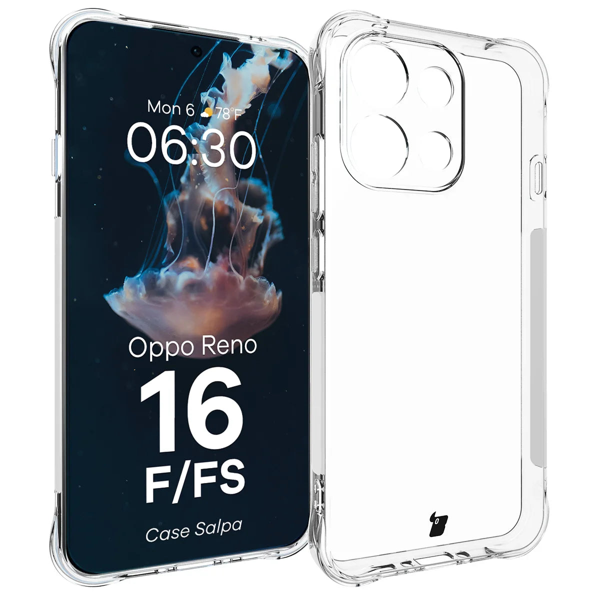 Flexible Handyhülle für Oppo Reno16 F / Reno16 FS 5G, Bizon Case Salpa, Transparent