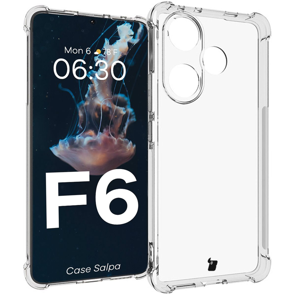Flexible Handyhülle für Xiaomi Poco F6, Bizon Case Salpa, Transparent