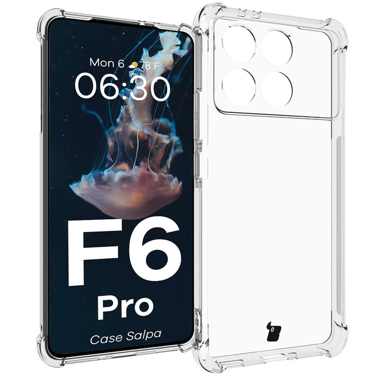 Flexible Handyhülle für Xiaomi Poco F6 Pro, Bizon Case Salpa, Transparent
