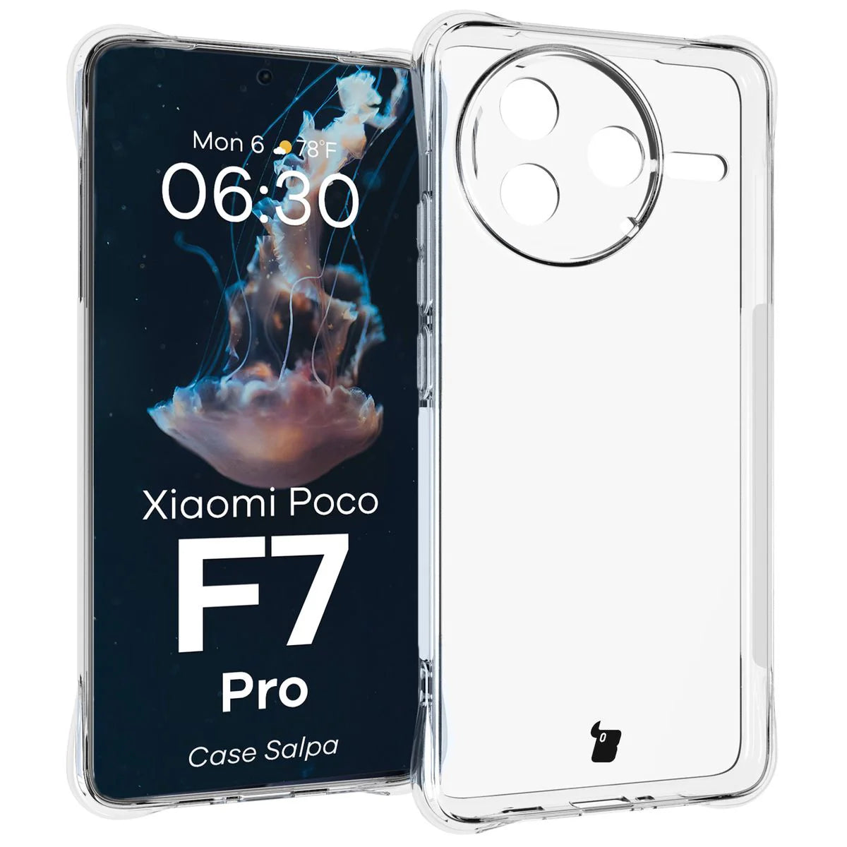 Flexible Handyhülle für Xiaomi Poco F7 Pro, Bizon Case Salpa, Transparent