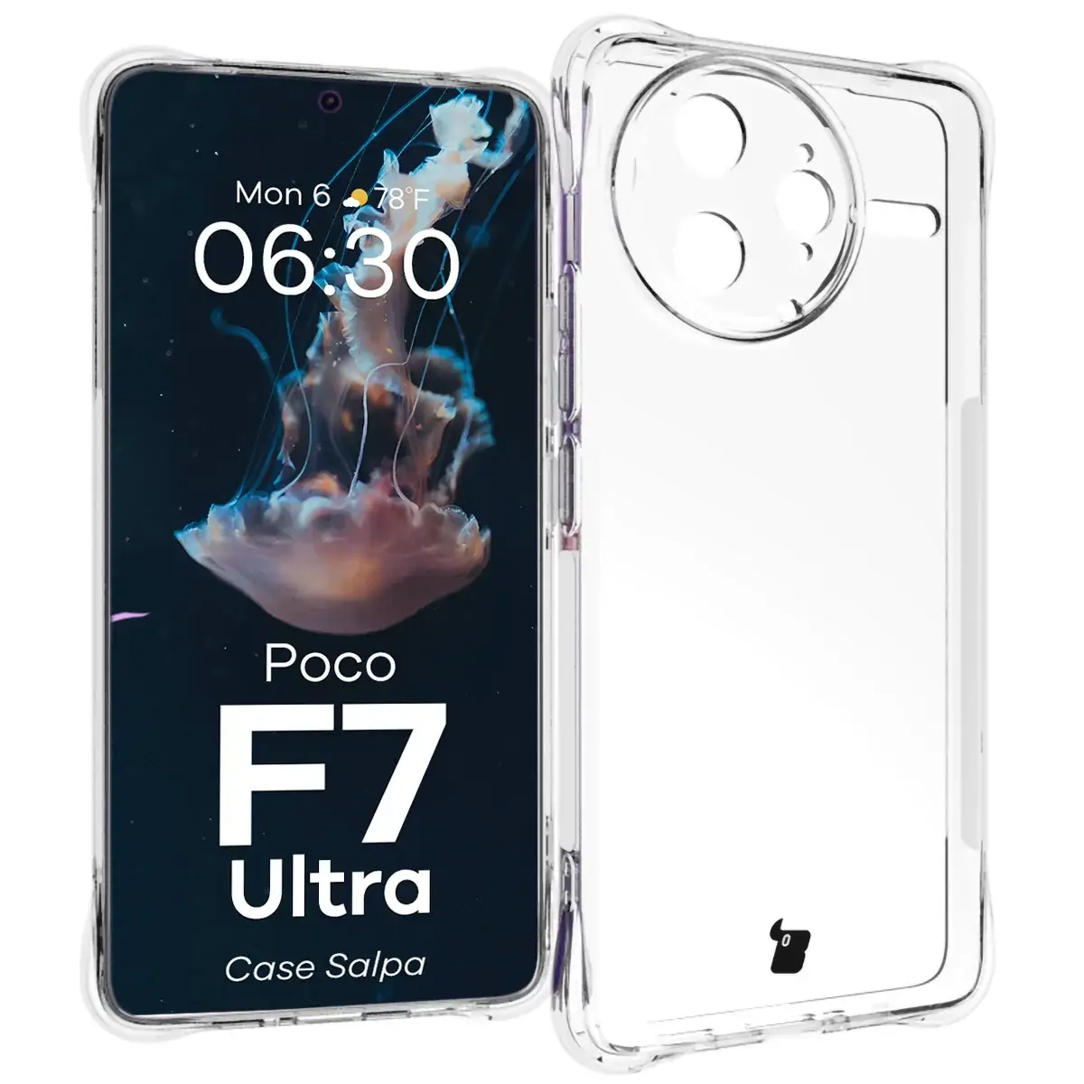 Flexible Handyhülle für Xiaomi Poco F7 Ultra, Bizon Case Salpa, Transparent