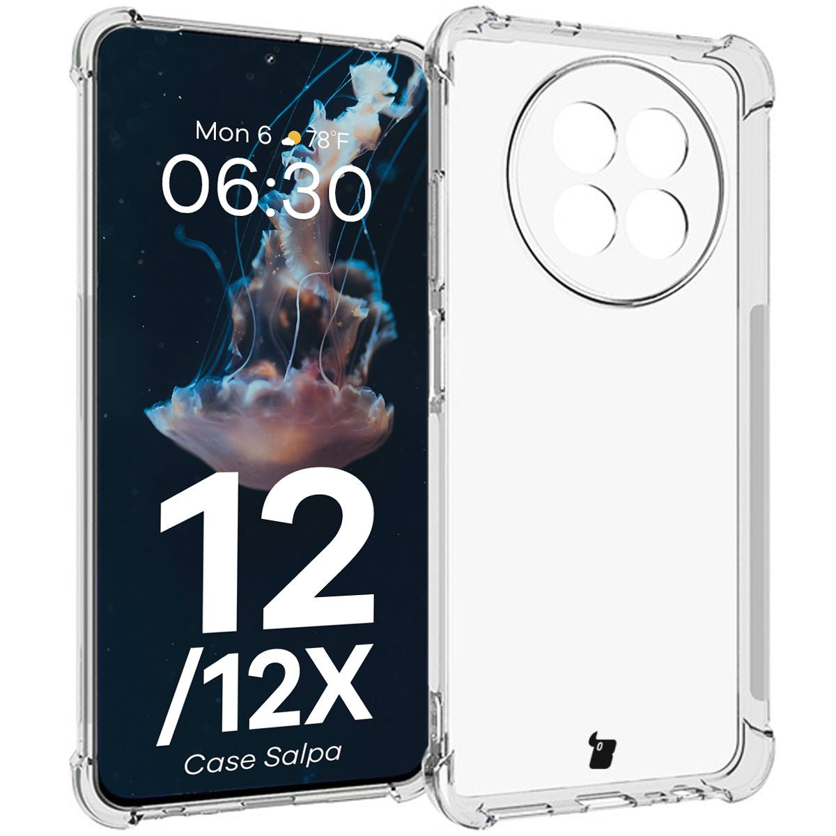 Flexible Handyhülle für Realme 12 5G / 12x 5G, Bizon Case Salpa, Transparent