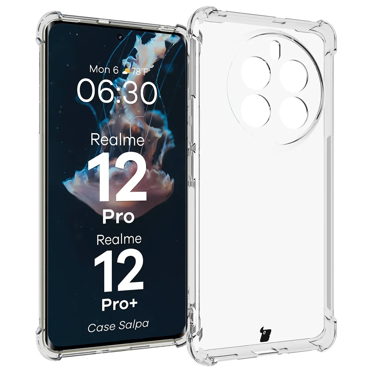 Schutzhülle für Realme 12 Pro/12 Pro+, Bizon Case Salpa, Transparent