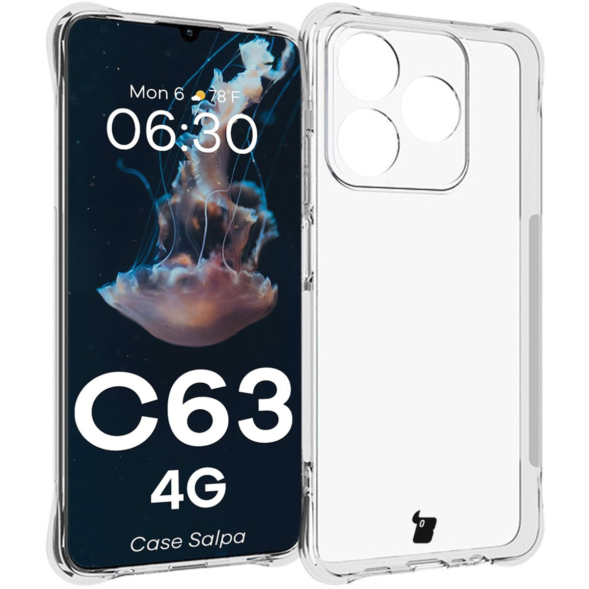 Flexible Handyhülle für Realme C63 4G, Bizon Case Salpa, Transparent