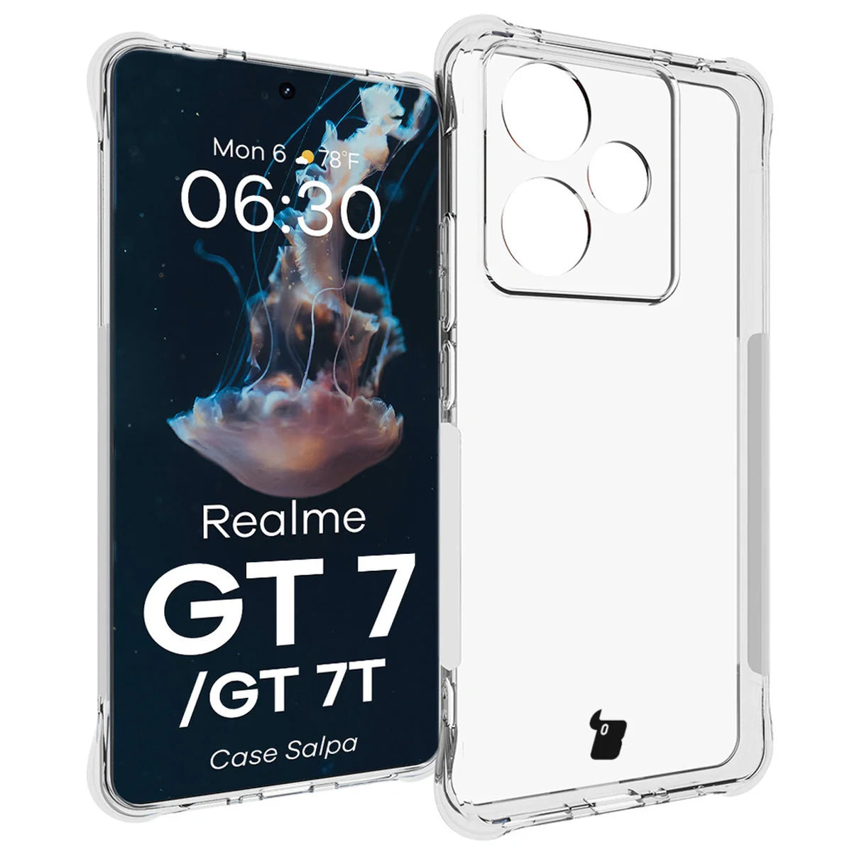 Flexible Handyhülle für Realme GT 7 / 7T, Bizon Case Salpa, Transparent