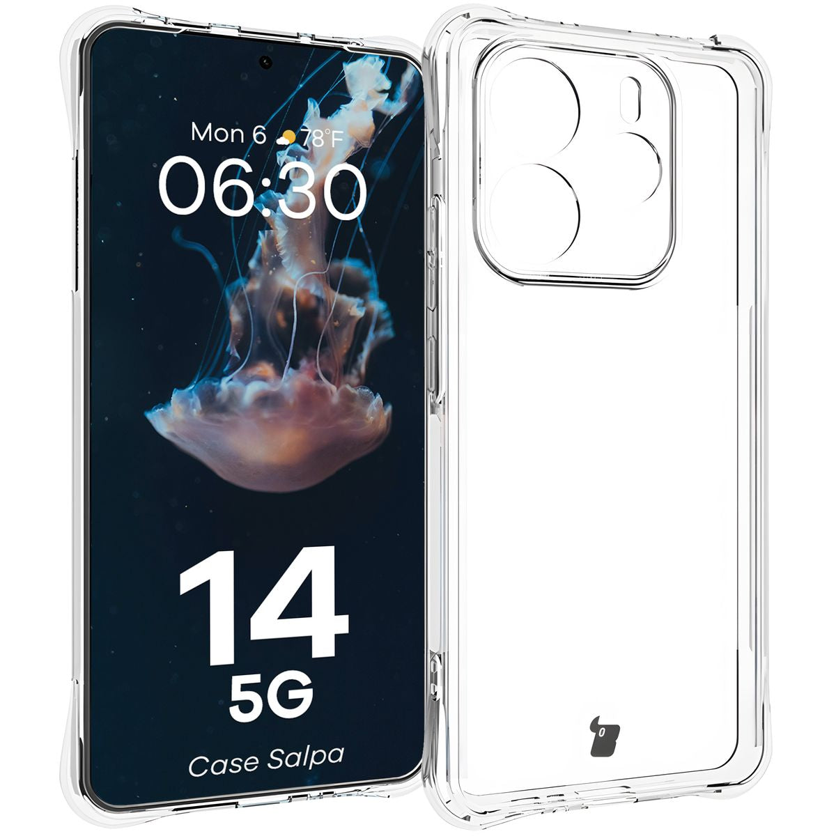 Flexible Handyhülle für Xiaomi Redmi Note 14 5G, Bizon Case Salpa, Transparent