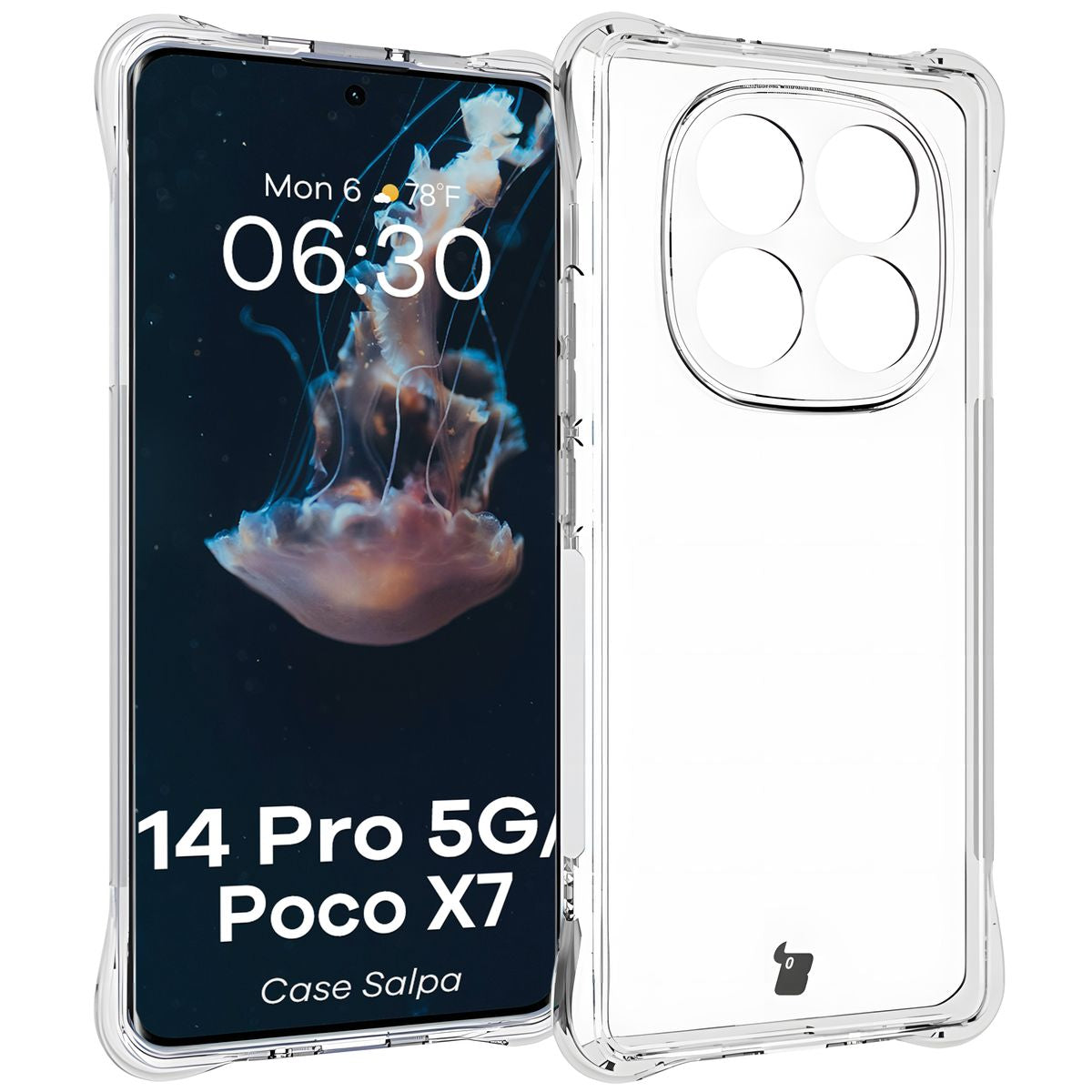 Flexible Handyhülle für Xiaomi Redmi Note 14 Pro 5G / Poco X7, Bizon Case Salpa, Transparent