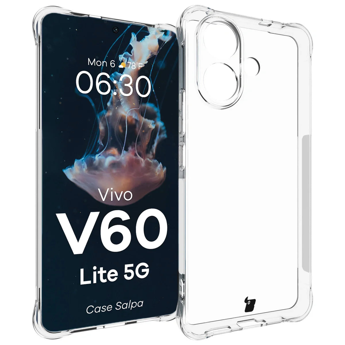 Flexible Handyhülle für Vivo V60 Lite 5G, Bizon Case Salpa, Transparent