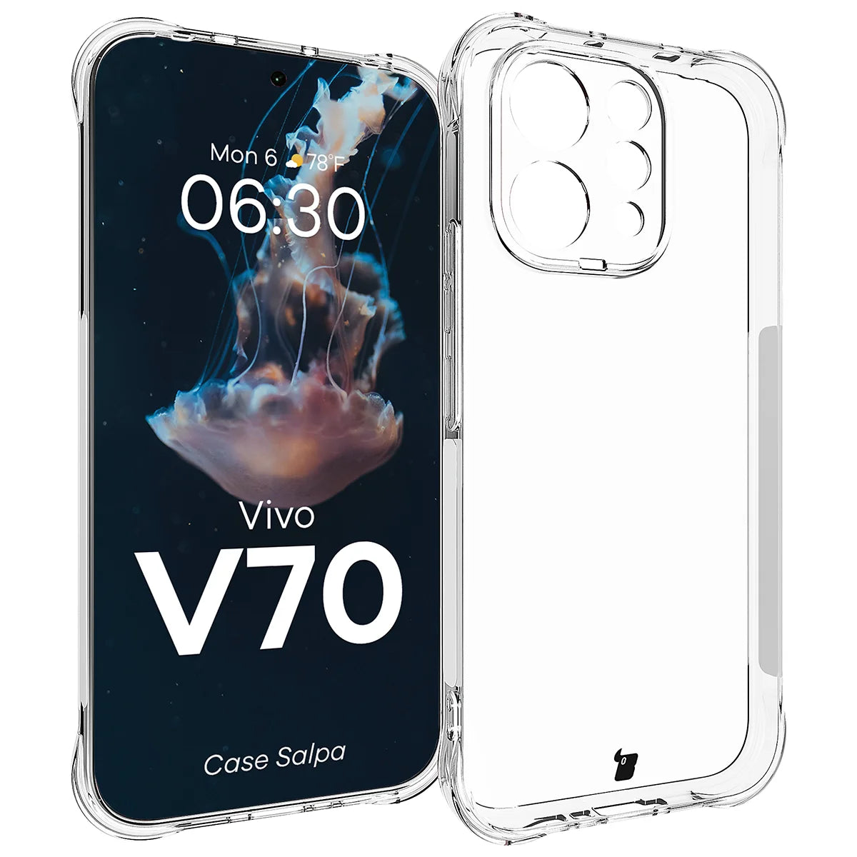 Flexible Handyhülle für Vivo V70 5G, Bizon Case Salpa, Transparent