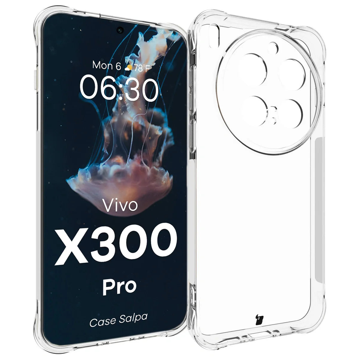 Flexible Handyhülle für Vivo X300 Pro, Bizon Case Salpa, Transparent