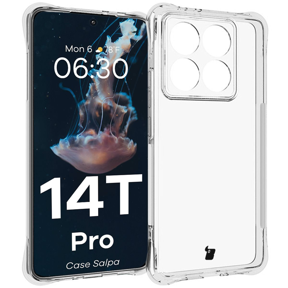 Flexible Handyhülle für Xiaomi 14T Pro, Bizon Case Salpa, Transparent