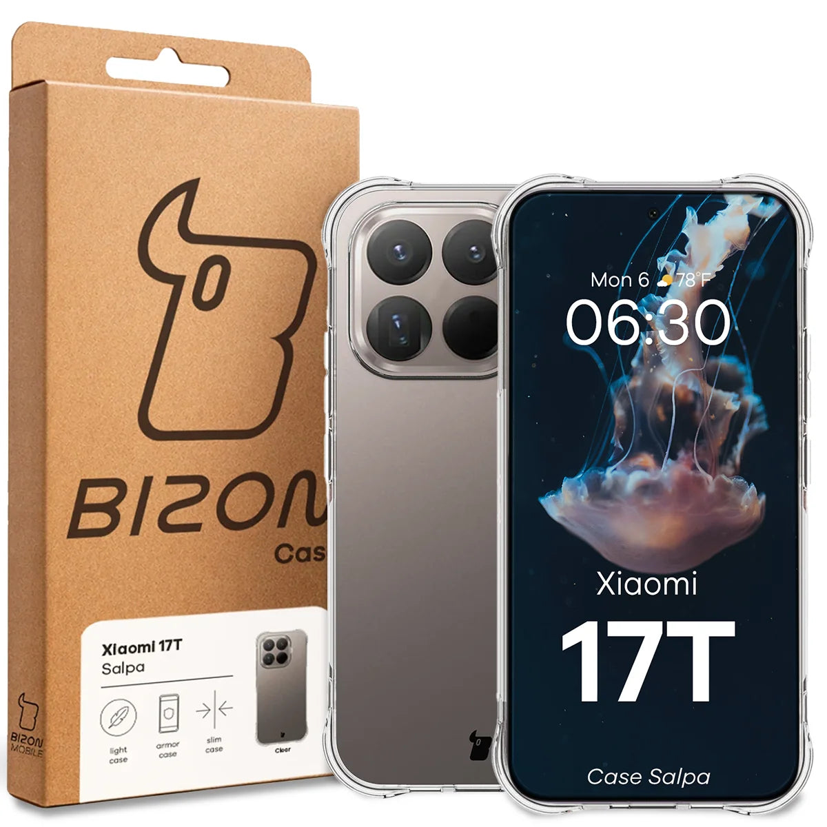 Flexible Handyhülle für Xiaomi 17T, Bizon Case Salpa, Transparent