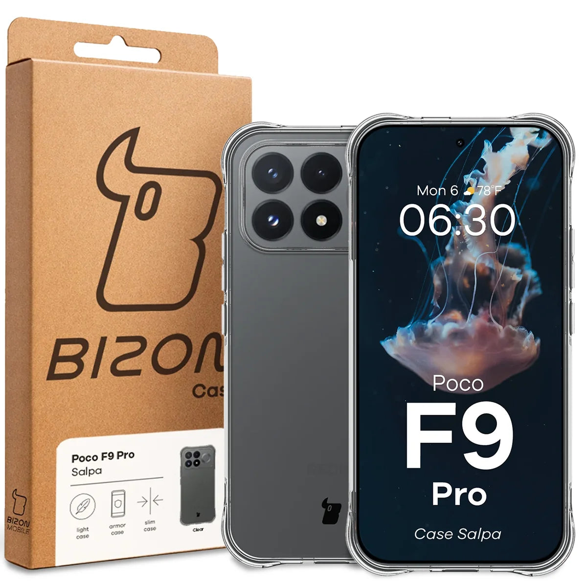Flexible Handyhülle für Xiaomi POCO F9 Pro, Bizon Case Salpa, Transparent (7/7)