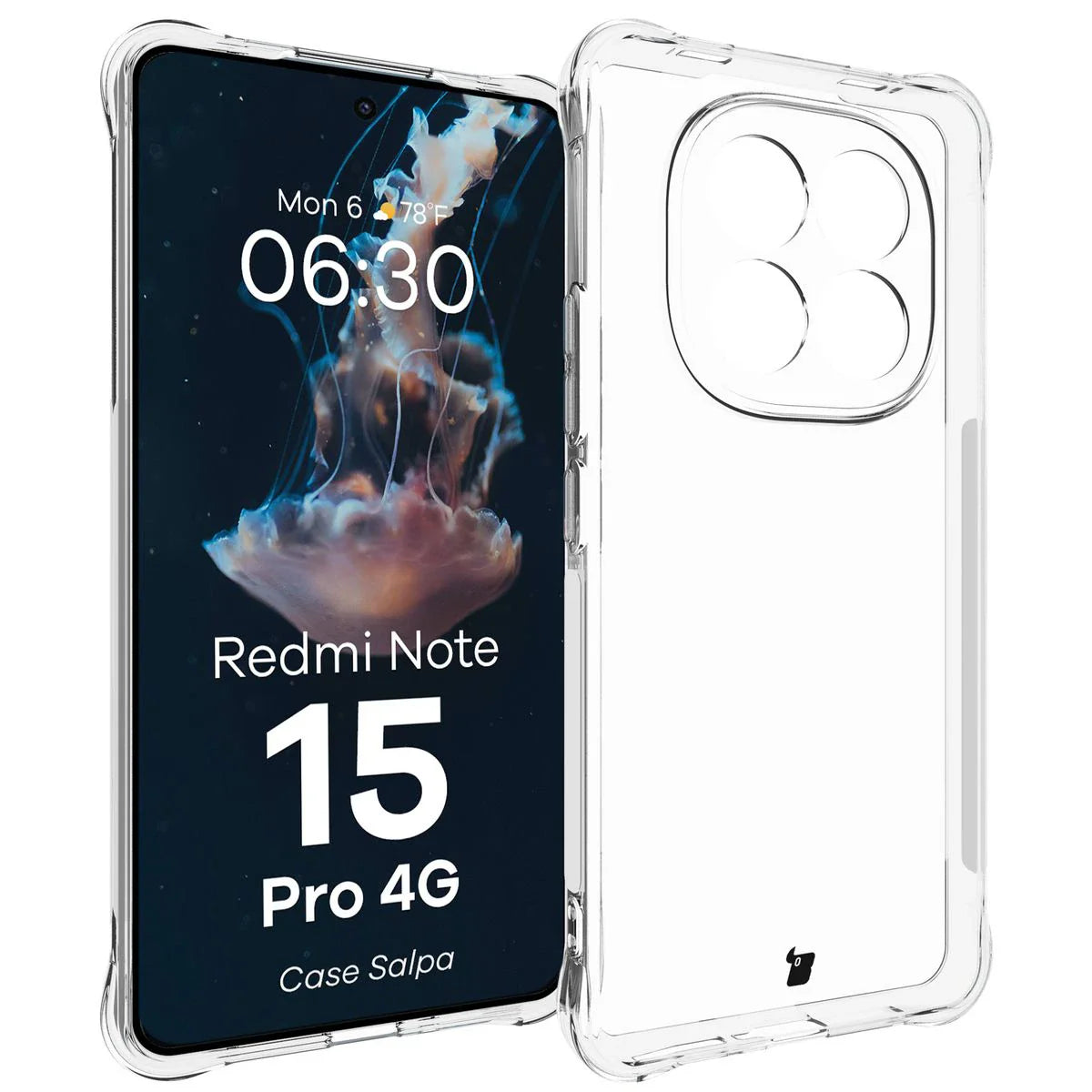 Flexible Handyhülle für Xiaomi Redmi Note 15 Pro 4G, Bizon Case Salpa, Transparent