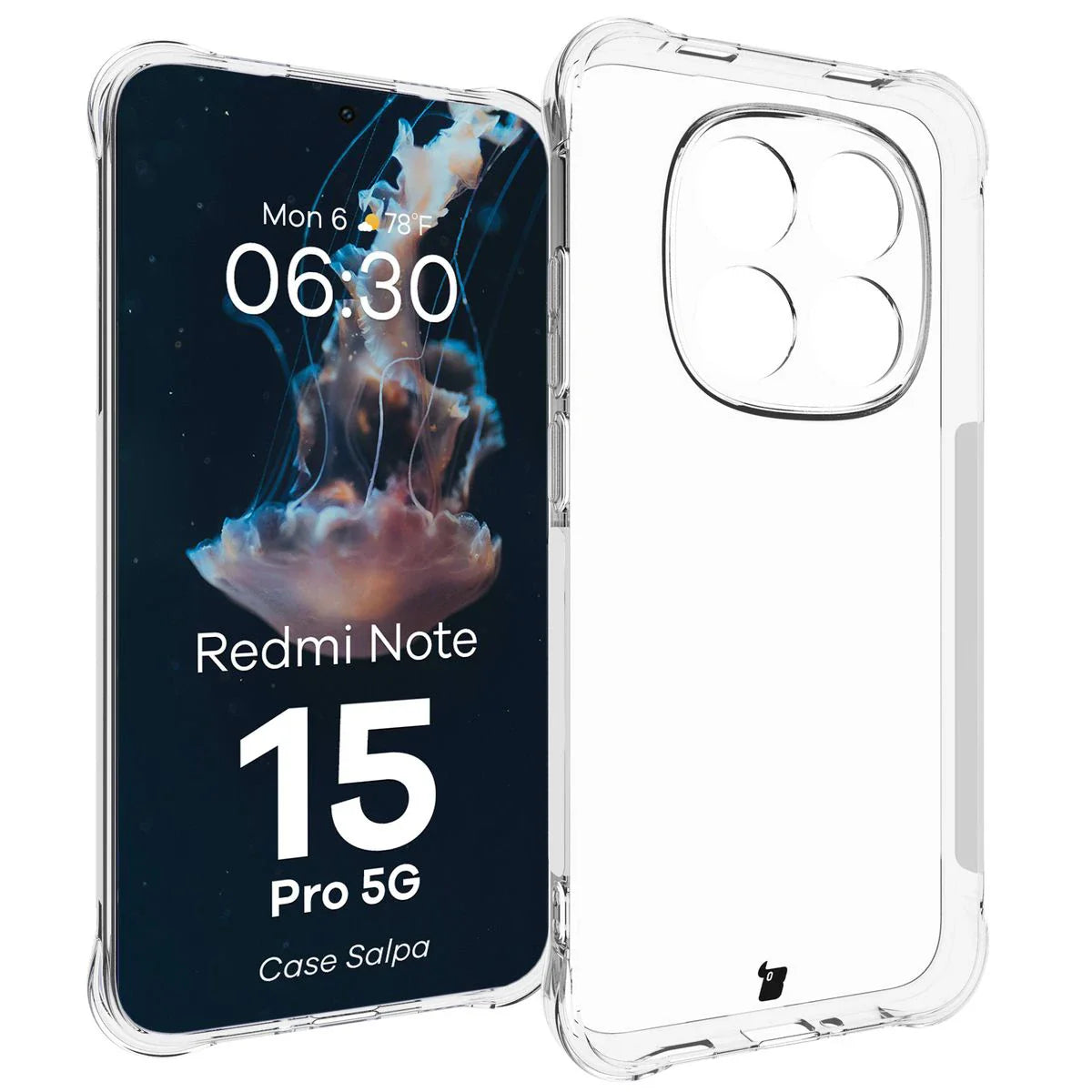 Flexible Handyhülle für Xiaomi Redmi Note 15 Pro 5G, Bizon Case Salpa, Transparent