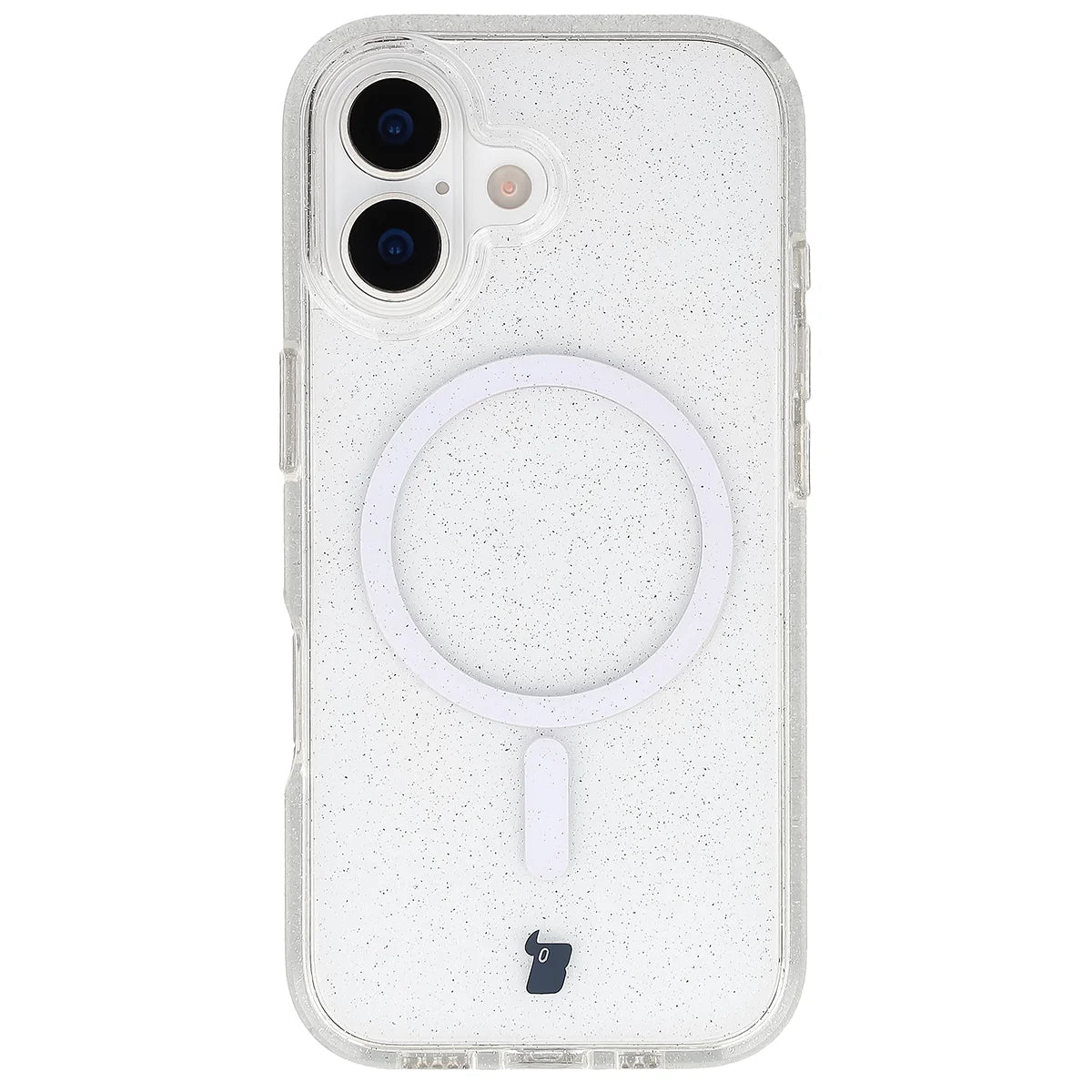 Glitzer Hülle mit Magnetring für iPhone 17, Bizon Case SparklO, Transparent mit Glitzer