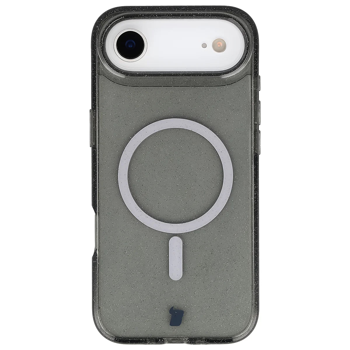 Glitzer Hülle mit Magnetring für iPhone Air, Bizon Case SparklO, Transparent-Schwarz mit Glitzer