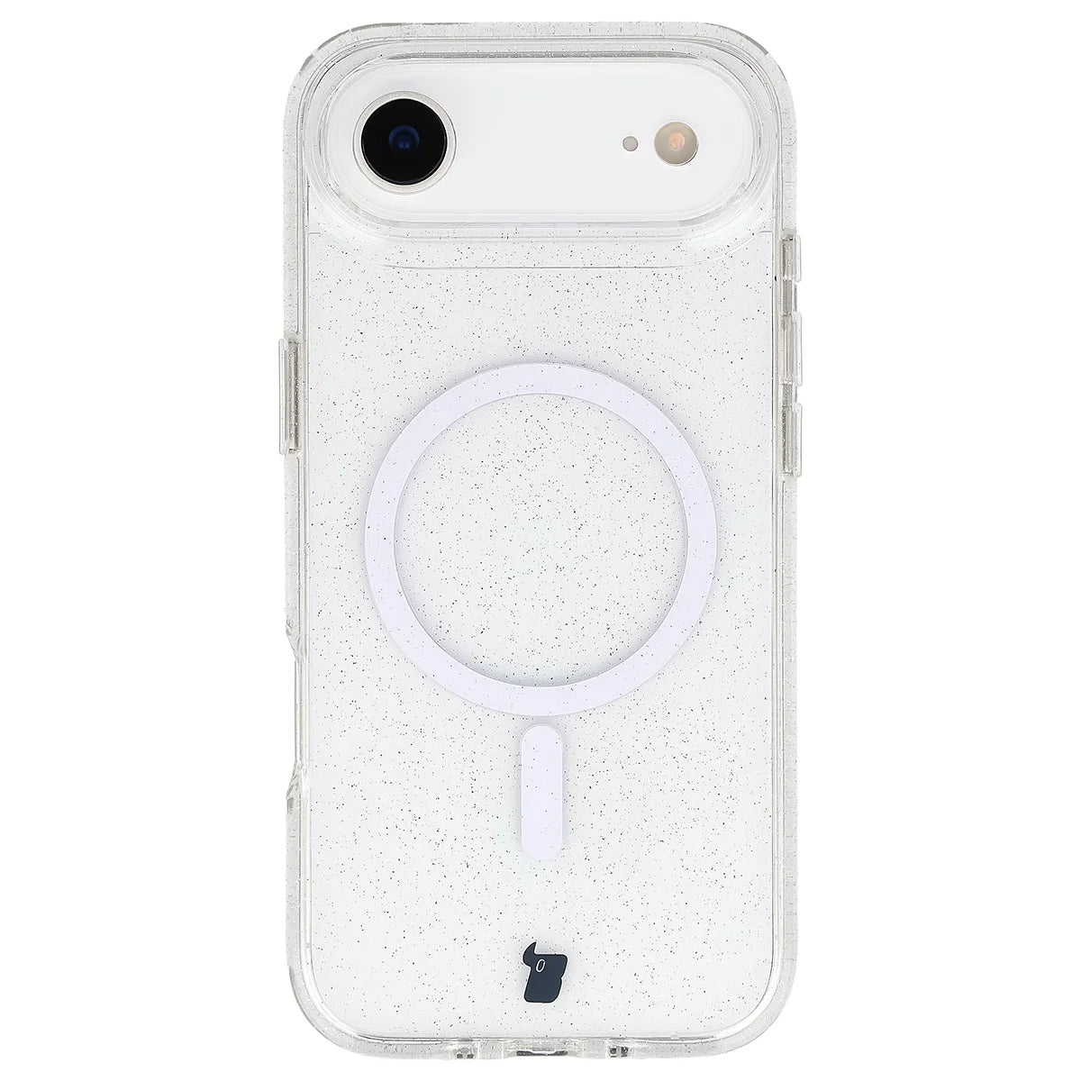 Glitzer Hülle mit Magnetring für iPhone Air, Bizon Case SparklO, Transparent mit Glitzer