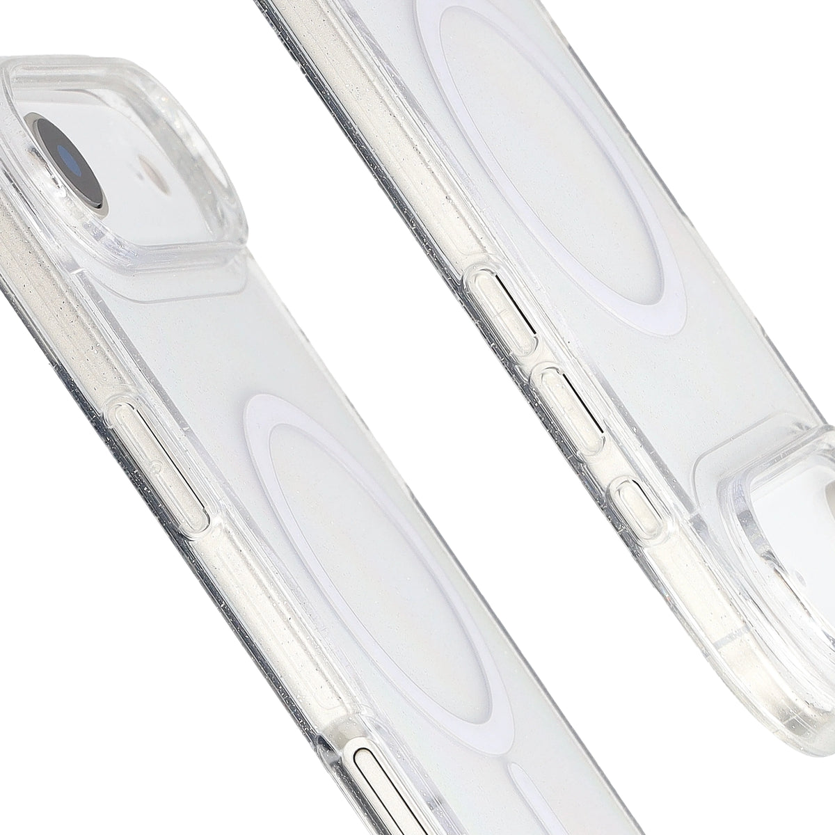Glitzer Hülle mit Magnetring für iPhone Air, Bizon Case SparklO, Transparent mit Glitzer