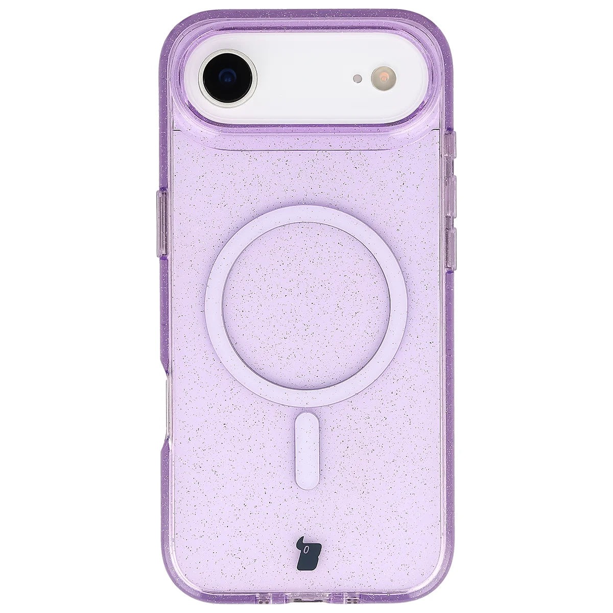 Glitzer Hülle mit Magnetring für iPhone Air, Bizon Case SparklO, Transparent-Violet mit Glitzer