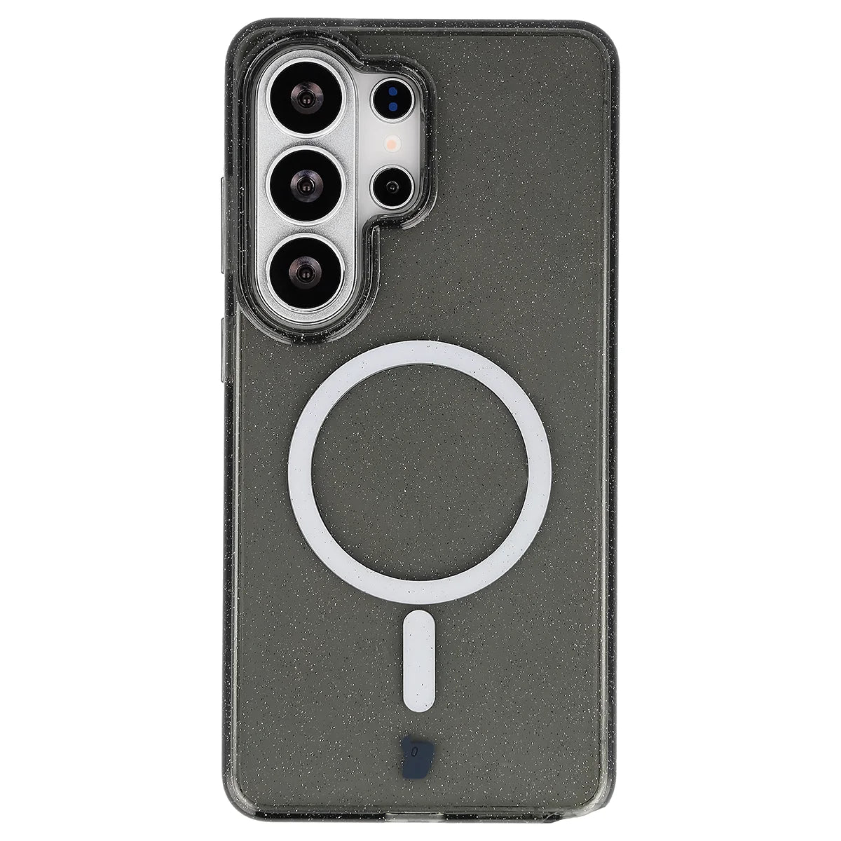 Glitzer Hülle mit Magnetring für Galaxy S26 Ultra, Bizon Case SparklO, Transparent-Schwarz mit Glitzer