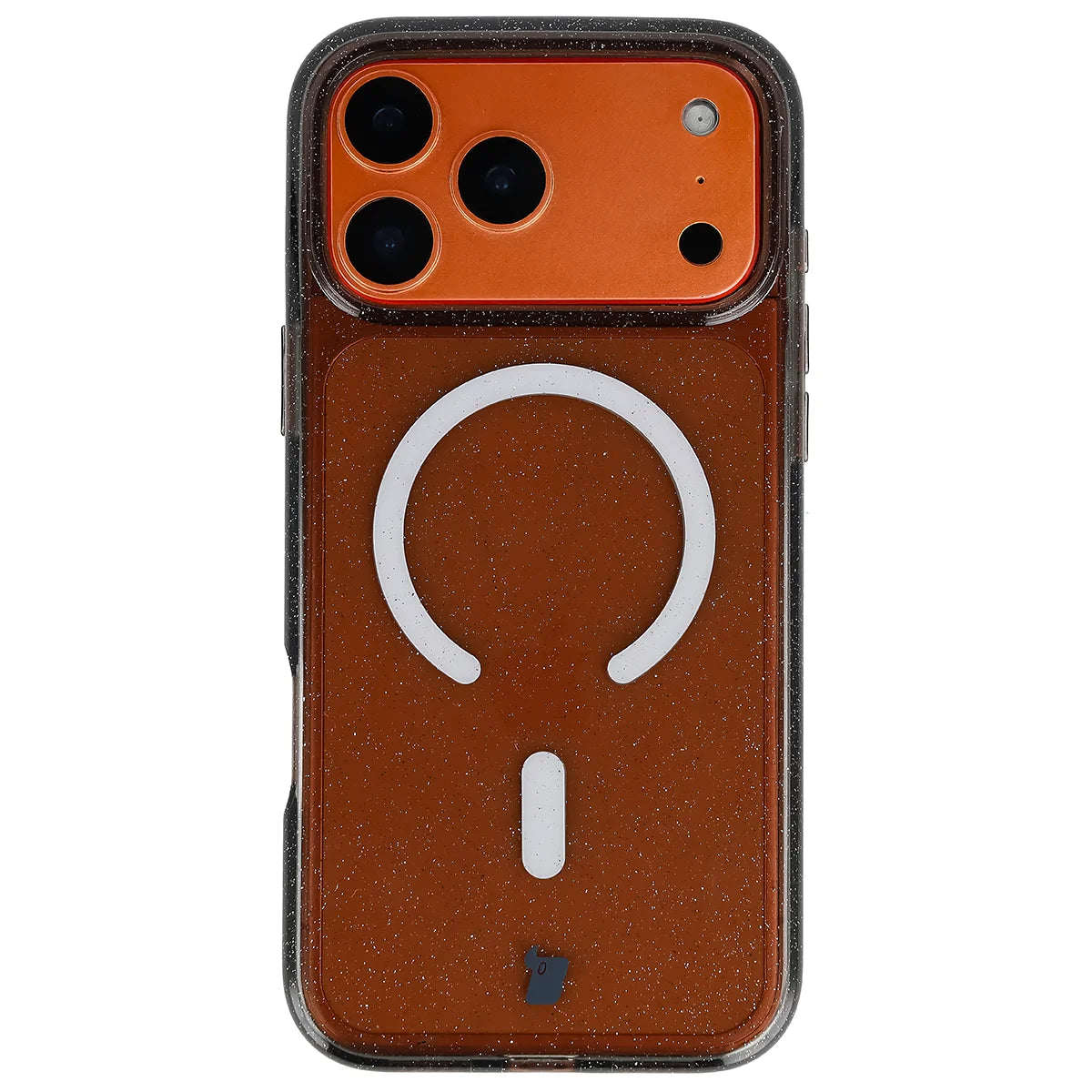 Glitzer Hülle mit Magnetring für iPhone 18 Pro Max / 17 Pro Max, Bizon Case SparklO, Transparent-Schwarz mit Glitzer