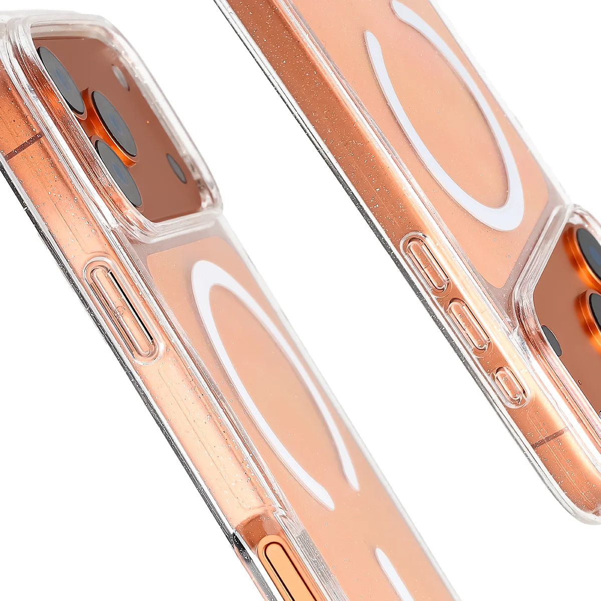Glitzer Hülle mit Magnetring für iPhone 18 Pro Max / 17 Pro Max, Bizon Case SparklO, Transparent mit Glitzer