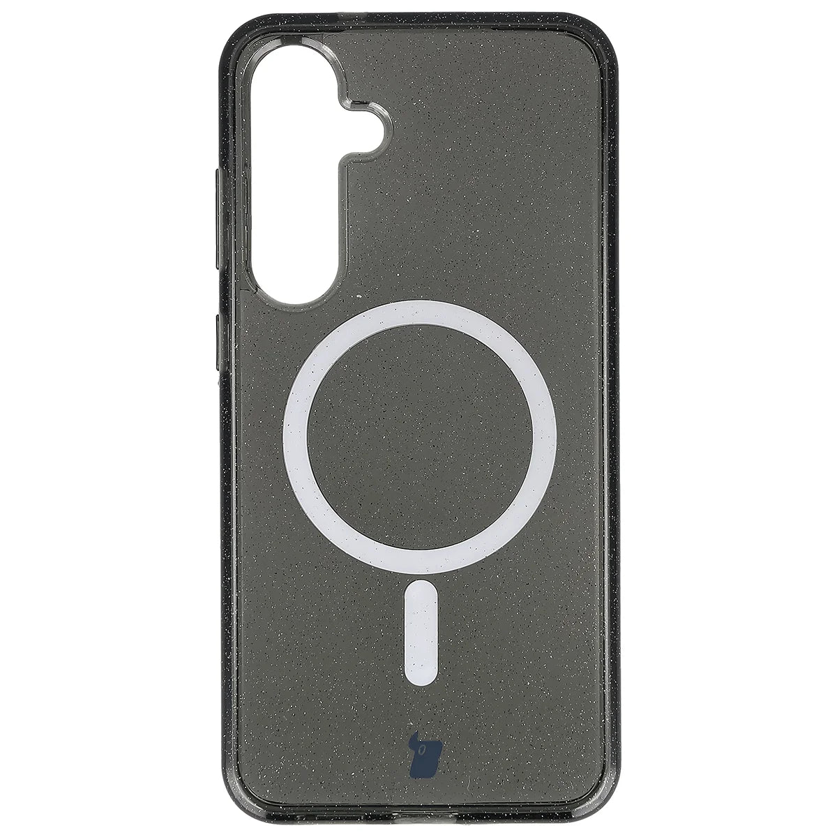 Glitzer Hülle mit Magnetring für Galaxy S25 Plus / S24 Plus, Bizon Case SparklO, Transparent-Schwarz mit Glitzer