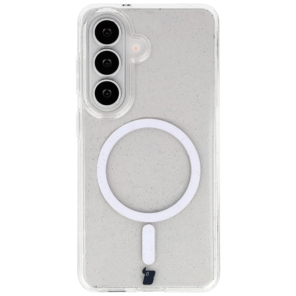 Glitzer Hülle mit Magnetring für Galaxy S26, Bizon Case SparklO, Transparent mit Glitzer