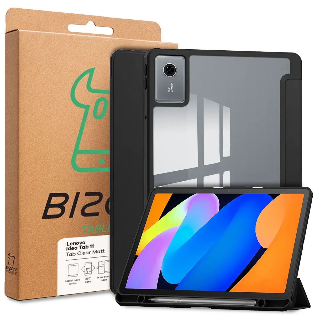 Etui z klapką Bizon Case Tab Clear Matt do Lenovo Idea Tab 11, czarne