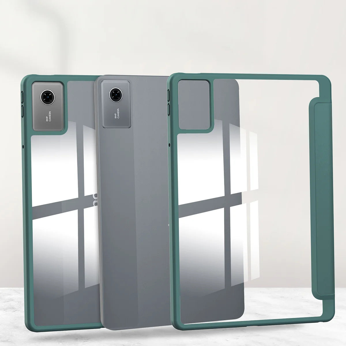 Etui z klapką Bizon Case Tab Clear Matt do Lenovo Idea Tab 11, ciemnozielone