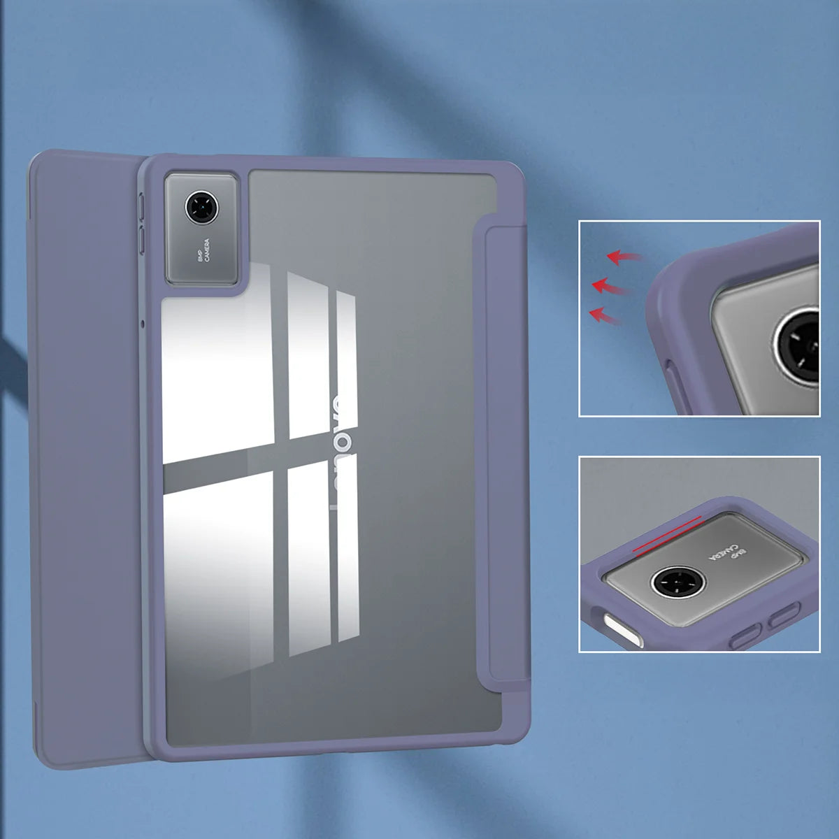 Etui z klapką Bizon Case Tab Clear Matt do Lenovo Idea Tab 11, lawendowe