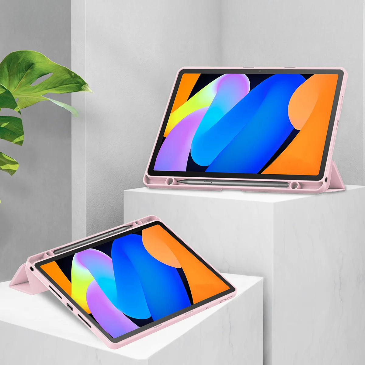 Etui z klapką Bizon Case Tab Clear Matt do Lenovo Idea Tab 11, różowe