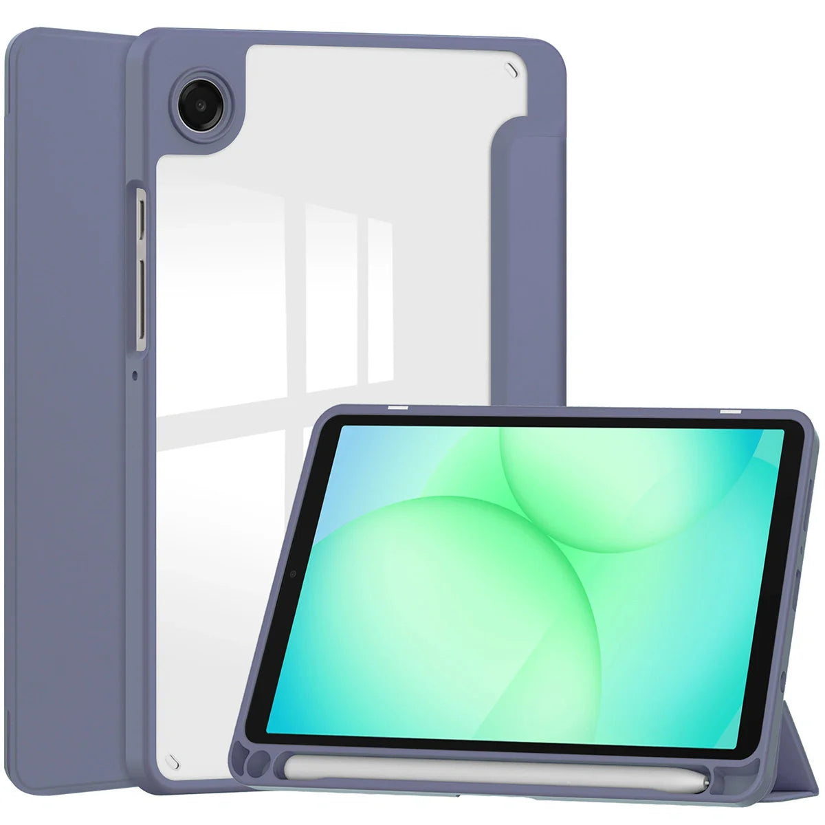 Schutzhülle mit Klappe für Galaxy Tab A11 / A9, Bizon Case Tab Clear Matt, Lavendel