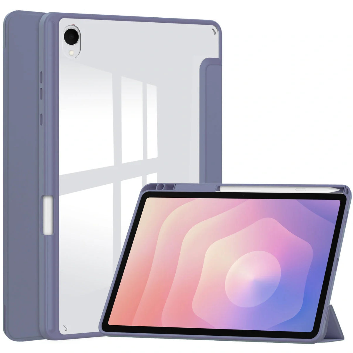 Schutzhülle mit Klappe für Galaxy Tab S11, Bizon Case Tab Clear Matt, Lavendel