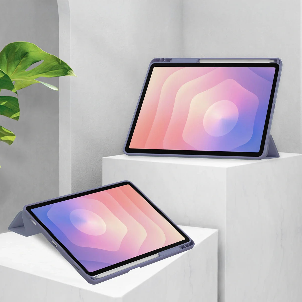 Schutzhülle mit Klappe für Galaxy Tab S11, Bizon Case Tab Clear Matt, Lavendel